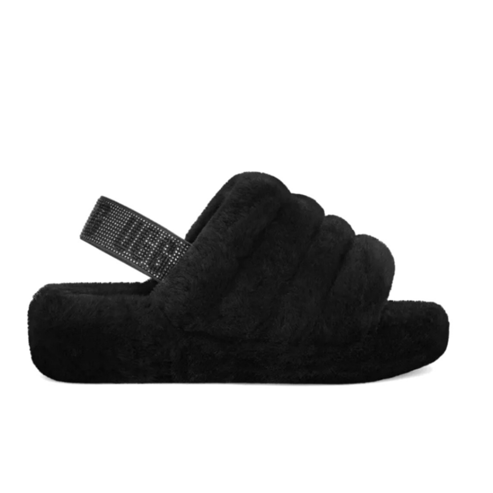 UGG- Fluff Yeah Bling Slide - Black - Size 12 - Picture 2 of 10